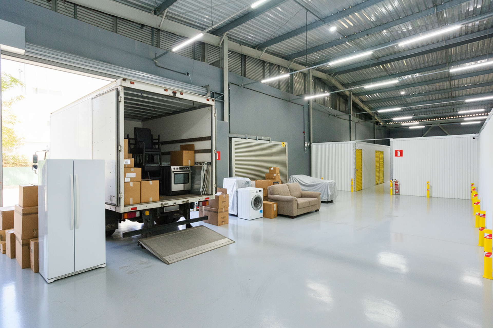 Docas de carga e descarga da Yellow Self Storage no bairro Buritis